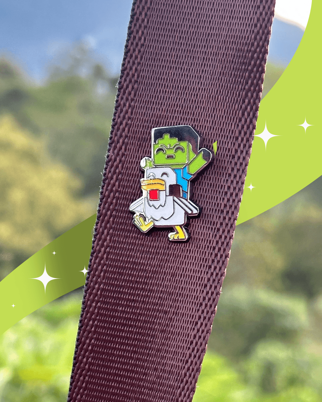Pin metálico Pin de Chicken Jokey de Minecraft
